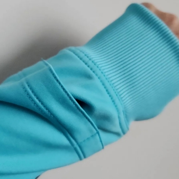 Nike Women's Dri-Fit Half Zip Hooded Thumbhole Running Sweatshirt Pullover! M - Picture 5 of 6